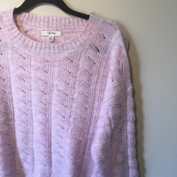 Peyton primrose size large baby pink knit sweater - Picture 2 of 10